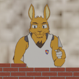 Animation of Gaius laying bricks