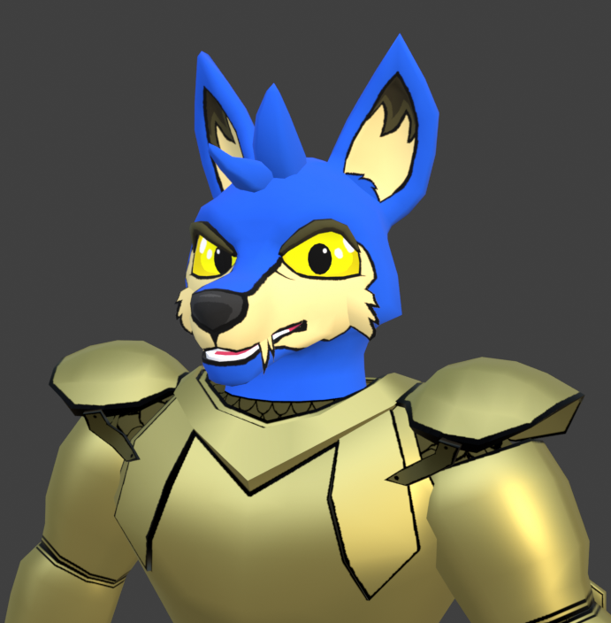 a closer, posed version of the model