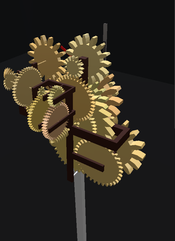 A zoomed in picture on an abstract exposed gearbox.
