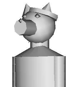 a crude 3d wolf poorly made from primitive shapes just butted together..