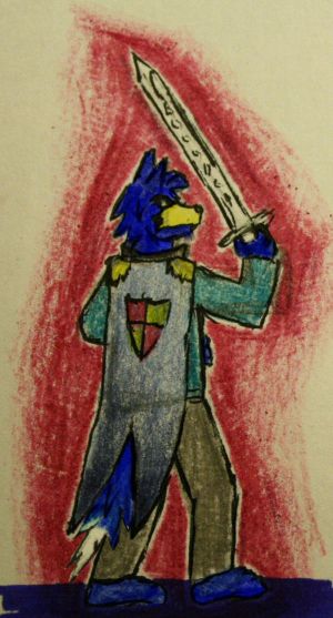A sketchy colored pencil drawing of Jeran from Neopets.
