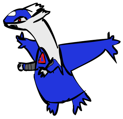 a sketchy drawing of the pokemon Latios